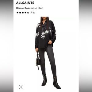 All Saints Black and White Button-Up Shirt